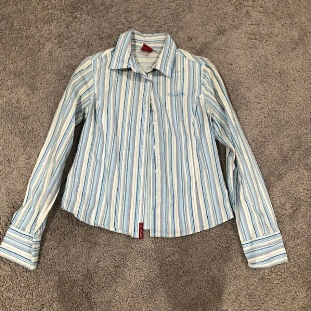 South pole‎ button up dress shirt Blue Striped Kid's Large